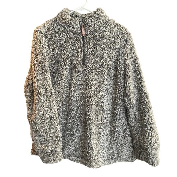 Original Weatherproof Vintage Quarter Zip Faux Fur Sherpa Jacket Medium Gray - Picture 1 of 8